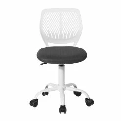 Cheap 🤩 FurnitureR Carnation Swivel Teen Plastic And Mesh Task Chair In Gray 🧨 -Deals Writing Desks Store 2440261 2 L