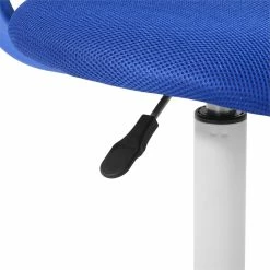 Budget 🥰 FurnitureR Favors Swivel Teen Armless Mesh And Plastic Task Chair In Blue 💯 -Deals Writing Desks Store 2440265 4 L