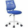 Budget 🥰 FurnitureR Favors Swivel Teen Armless Mesh And Plastic Task Chair In Blue 💯 -Deals Writing Desks Store 2440265 L