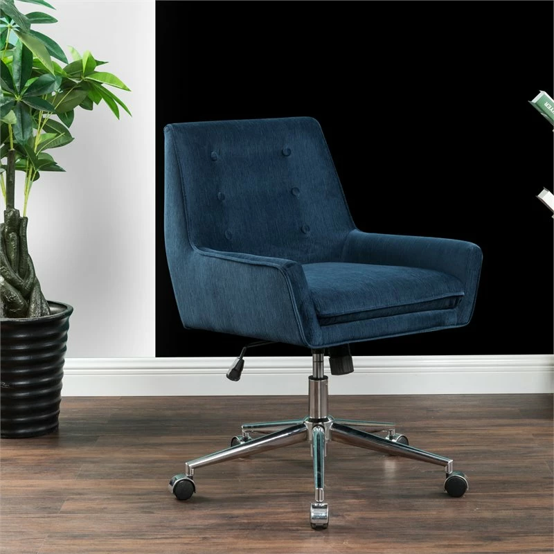 Cheapest 🎁 FurnitureR Redan Swivel Tufted Modern Fabric Office Chair In Blue/Silver ❤️ 9 Cheapest 🎁 FurnitureR Redan Swivel Tufted Modern Fabric Office Chair In Blue/Silver ❤️ - Image 7