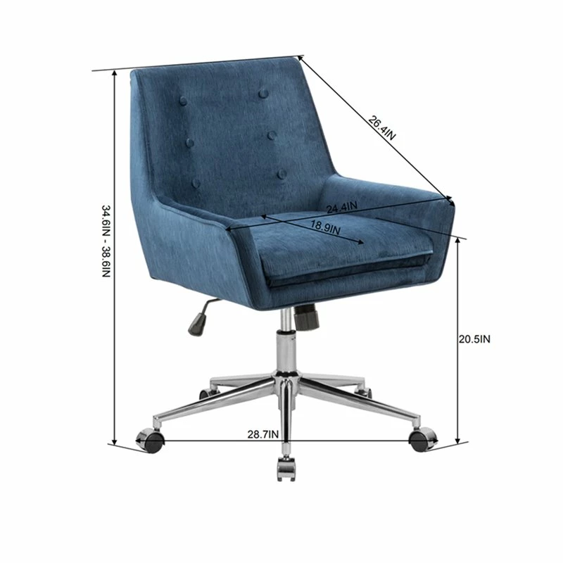 Cheapest 🎁 FurnitureR Redan Swivel Tufted Modern Fabric Office Chair In Blue/Silver ❤️ 10 Cheapest 🎁 FurnitureR Redan Swivel Tufted Modern Fabric Office Chair In Blue/Silver ❤️ - Image 8