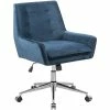 Cheapest 🎁 FurnitureR Redan Swivel Tufted Modern Fabric Office Chair In Blue/Silver ❤️ -Deals Writing Desks Store 2440270 L