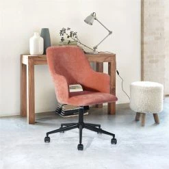 Cheap 😍 FurnitureR Boga Swivel Fabric Upholstered Home Office Chair In Coral Rose/Orange 🎉 11 Cheap 😍 FurnitureR Boga Swivel Fabric Upholstered Home Office Chair In Coral Rose/Orange 🎉 -Deals Writing Desks Store 2440274 1 L