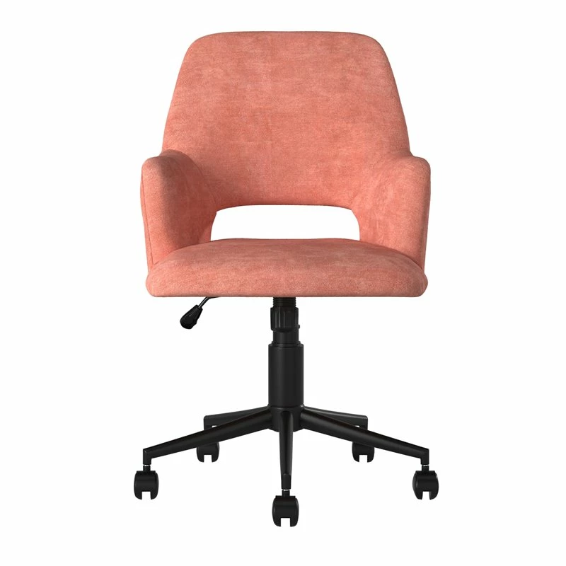 Cheap 😍 FurnitureR Boga Swivel Fabric Upholstered Home Office Chair In Coral Rose/Orange 🎉 5 Cheap 😍 FurnitureR Boga Swivel Fabric Upholstered Home Office Chair In Coral Rose/Orange 🎉 - Image 3
