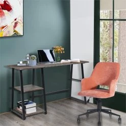 Cheap 😍 FurnitureR Boga Swivel Fabric Upholstered Home Office Chair In Coral Rose/Orange 🎉 16 Cheap 😍 FurnitureR Boga Swivel Fabric Upholstered Home Office Chair In Coral Rose/Orange 🎉 -Deals Writing Desks Store 2440274 6 L