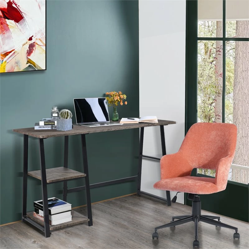 Cheap 😍 FurnitureR Boga Swivel Fabric Upholstered Home Office Chair In Coral Rose/Orange 🎉 9 Cheap 😍 FurnitureR Boga Swivel Fabric Upholstered Home Office Chair In Coral Rose/Orange 🎉 - Image 7