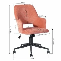 Cheap 😍 FurnitureR Boga Swivel Fabric Upholstered Home Office Chair In Coral Rose/Orange 🎉 17 Cheap 😍 FurnitureR Boga Swivel Fabric Upholstered Home Office Chair In Coral Rose/Orange 🎉 -Deals Writing Desks Store 2440274 7 L