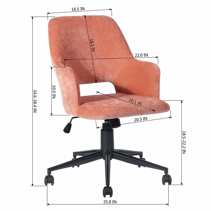 Cheap 😍 FurnitureR Boga Swivel Fabric Upholstered Home Office Chair In Coral Rose/Orange 🎉 10 Cheap 😍 FurnitureR Boga Swivel Fabric Upholstered Home Office Chair In Coral Rose/Orange 🎉 - Image 8