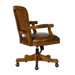 Coupon 🌟 FurnitureR Kerri Faux Leather Upholstered & Wood Office Chair In Brown 🌟 14 Coupon 🌟 FurnitureR Kerri Faux Leather Upholstered & Wood Office Chair In Brown 🌟 -Deals Writing Desks Store 2440277 3 L