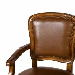 Coupon 🌟 FurnitureR Kerri Faux Leather Upholstered & Wood Office Chair In Brown 🌟 15 Coupon 🌟 FurnitureR Kerri Faux Leather Upholstered & Wood Office Chair In Brown 🌟 -Deals Writing Desks Store 2440277 4 L