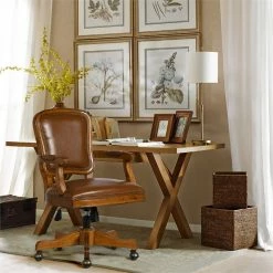 Coupon 🌟 FurnitureR Kerri Faux Leather Upholstered & Wood Office Chair In Brown 🌟 18 Coupon 🌟 FurnitureR Kerri Faux Leather Upholstered & Wood Office Chair In Brown 🌟 -Deals Writing Desks Store 2440277 7 L