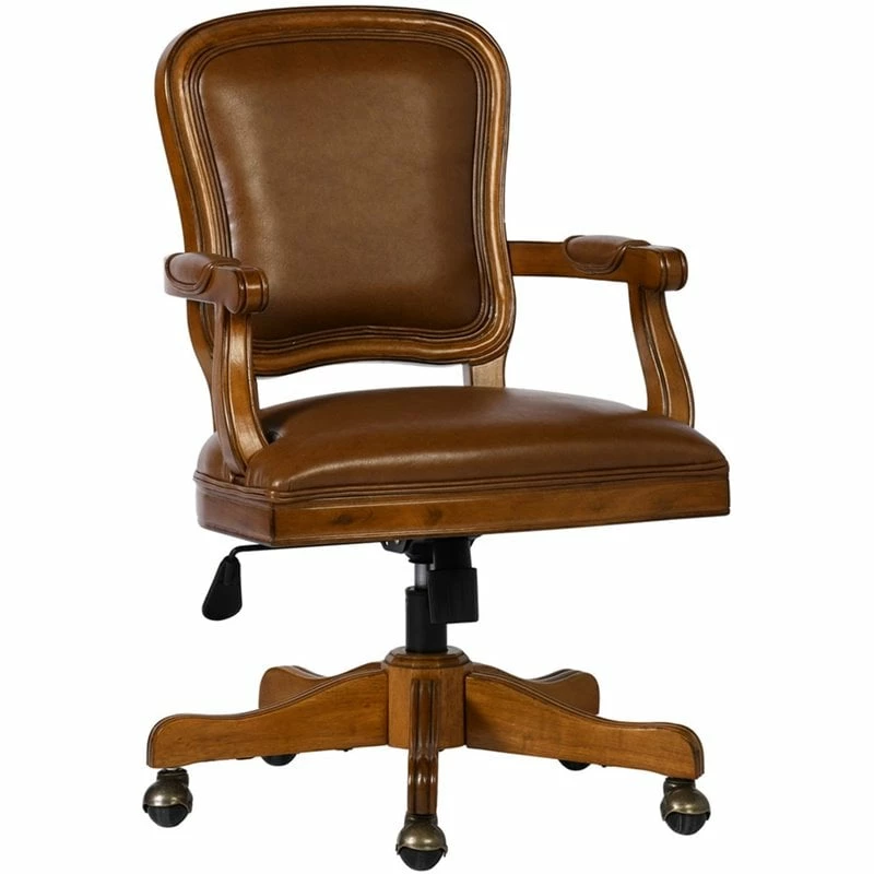 Coupon 🌟 FurnitureR Kerri Faux Leather Upholstered & Wood Office Chair In Brown 🌟 3 Coupon 🌟 FurnitureR Kerri Faux Leather Upholstered & Wood Office Chair In Brown 🌟