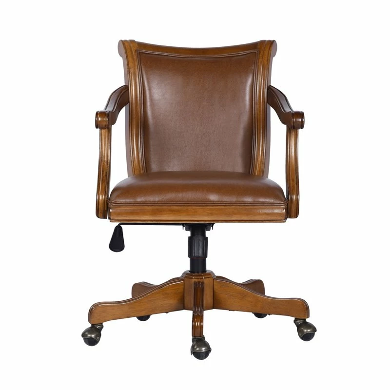 Buy 🌟 FurnitureR Renee Traditional Faux Leather Upholstered Office Chair In Brown 👏 5 Buy 🌟 FurnitureR Renee Traditional Faux Leather Upholstered Office Chair In Brown 👏 - Image 3