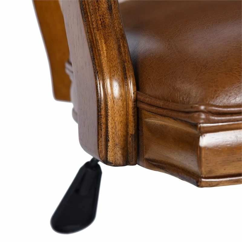 Buy 🌟 FurnitureR Renee Traditional Faux Leather Upholstered Office Chair In Brown 👏 7 Buy 🌟 FurnitureR Renee Traditional Faux Leather Upholstered Office Chair In Brown 👏 - Image 5