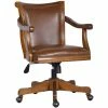 Buy 🌟 FurnitureR Renee Traditional Faux Leather Upholstered Office Chair In Brown 👏 -Deals Writing Desks Store 2440278 L
