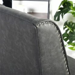 Wholesale 👏 FurnitureR Suttner Modern Faux Leather Upholstered Office Chair In Black ⭐ -Deals Writing Desks Store 2440279 4 L