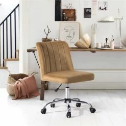 Budget 🛒 FurnitureR Maker Adjustable Fabric & Metal Task Office Chair In Khaki Yellow 🌟 16 Budget 🛒 FurnitureR Maker Adjustable Fabric & Metal Task Office Chair In Khaki Yellow 🌟 -Deals Writing Desks Store 2440280 6 L