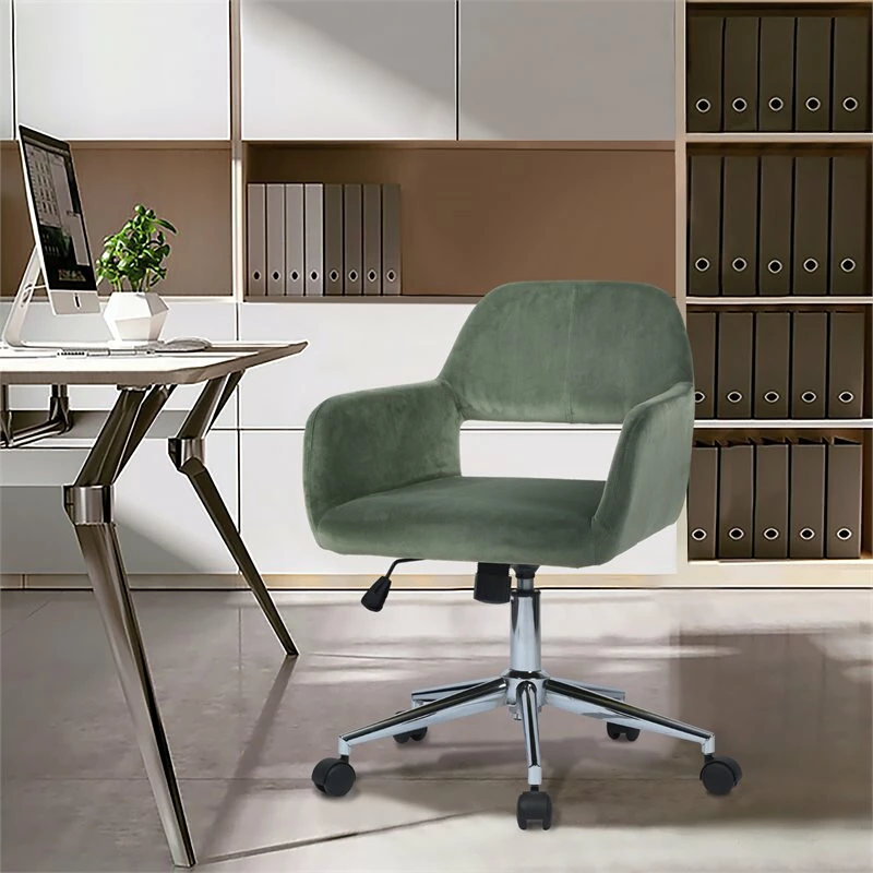 Brand new 🌟 FurnitureR Ross Swivel Velvet Upholstered & Metal Task Chair In Aqua Green 🎉 7 Brand new 🌟 FurnitureR Ross Swivel Velvet Upholstered & Metal Task Chair In Aqua Green 🎉 - Image 5