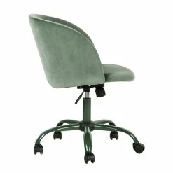 Discount 🥰 CRO Decor Velvet Home Office Chairs Adjustable Task Desk Chair In Green 🤩 -Deals Writing Desks Store 2440526 2 L