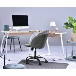 Best Sale 🌟 CRO Decor Velvet Home Office Chairs Adjustable Task Desk Chair In Gray 😍 12 Best Sale 🌟 CRO Decor Velvet Home Office Chairs Adjustable Task Desk Chair In Gray 😍 -Deals Writing Desks Store 2440527 2 L