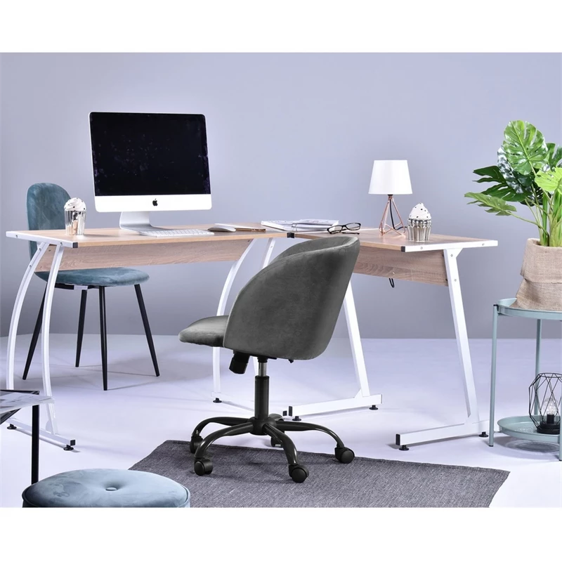 Best Sale 🌟 CRO Decor Velvet Home Office Chairs Adjustable Task Desk Chair In Gray 😍 5 Best Sale 🌟 CRO Decor Velvet Home Office Chairs Adjustable Task Desk Chair In Gray 😍 - Image 3