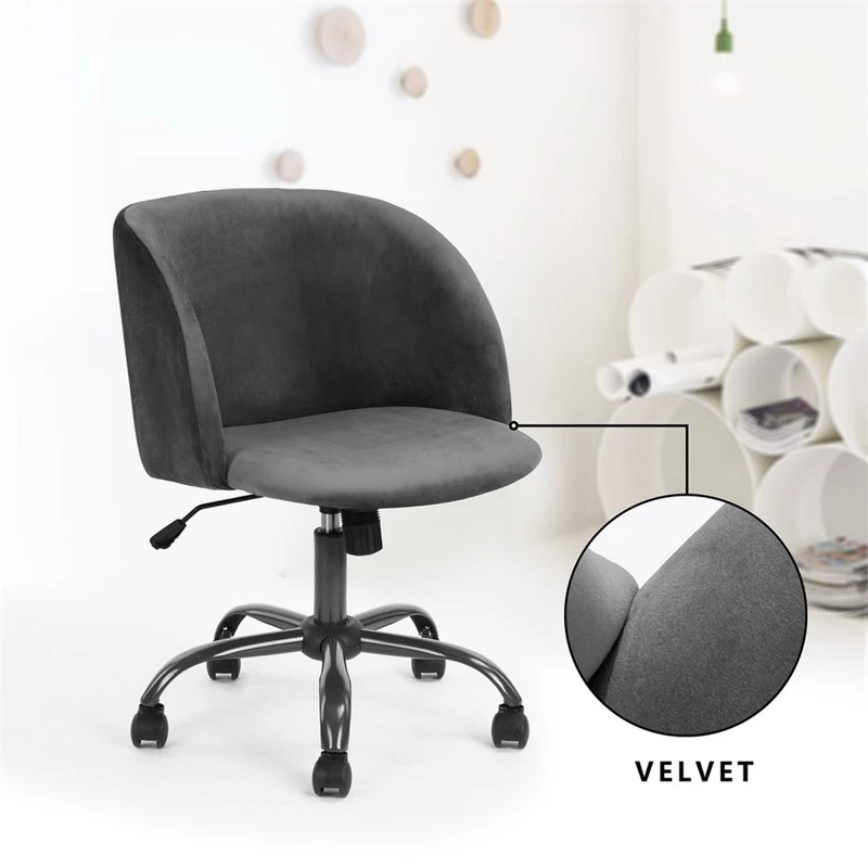Best Sale 🌟 CRO Decor Velvet Home Office Chairs Adjustable Task Desk Chair In Gray 😍 7 Best Sale 🌟 CRO Decor Velvet Home Office Chairs Adjustable Task Desk Chair In Gray 😍 - Image 5