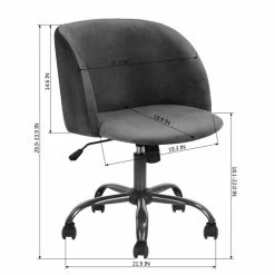 Best Sale 🌟 CRO Decor Velvet Home Office Chairs Adjustable Task Desk Chair In Gray 😍 15 Best Sale 🌟 CRO Decor Velvet Home Office Chairs Adjustable Task Desk Chair In Gray 😍 -Deals Writing Desks Store 2440527 5 L
