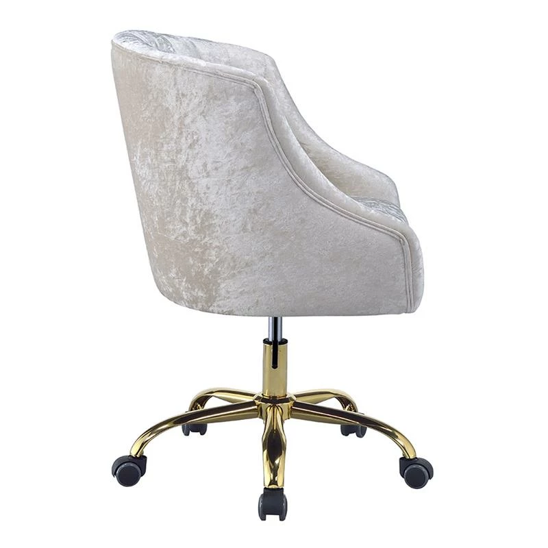 Brand new ✔️ ACME Furniture ACME Levian Tufted Velvet Upholstered Office Chair In Vintage Cream And Gold 😀 6 Brand new ✔️ ACME Furniture ACME Levian Tufted Velvet Upholstered Office Chair In Vintage Cream And Gold 😀 - Image 4