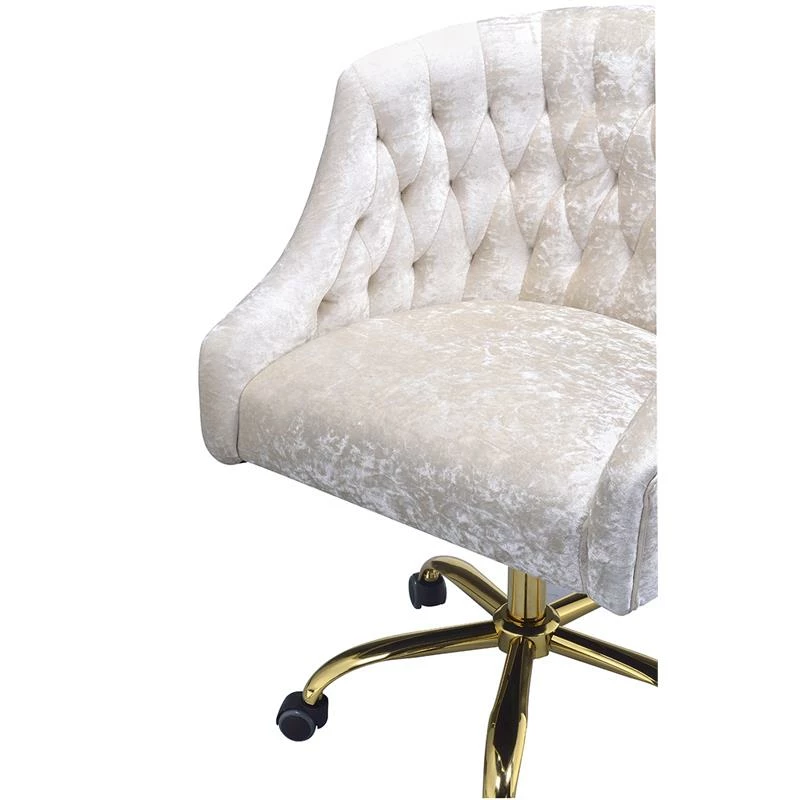 Brand new ✔️ ACME Furniture ACME Levian Tufted Velvet Upholstered Office Chair In Vintage Cream And Gold 😀 8 Brand new ✔️ ACME Furniture ACME Levian Tufted Velvet Upholstered Office Chair In Vintage Cream And Gold 😀 - Image 6