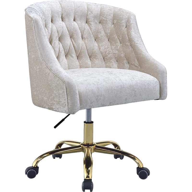 Brand new ✔️ ACME Furniture ACME Levian Tufted Velvet Upholstered Office Chair In Vintage Cream And Gold 😀 3 Brand new ✔️ ACME Furniture ACME Levian Tufted Velvet Upholstered Office Chair In Vintage Cream And Gold 😀
