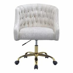 Brand new ✔️ ACME Furniture ACME Levian Tufted Velvet Upholstered Office Chair In Vintage Cream And Gold 😀 11 Brand new ✔️ ACME Furniture ACME Levian Tufted Velvet Upholstered Office Chair In Vintage Cream And Gold 😀 -Deals Writing Desks Store 2442524 9 L
