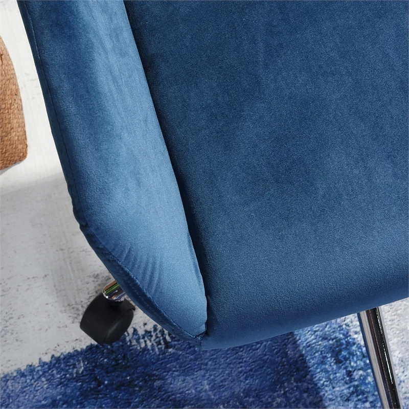 Promo 🔥 CRO Decor Velvet Fabric Office Chair Swivel Adjustable Armchair In Dark Blue 🎁 10 Promo 🔥 CRO Decor Velvet Fabric Office Chair Swivel Adjustable Armchair In Dark Blue 🎁 - Image 8