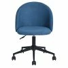 Discount 👍 FurnitureR Fabric Upholstered Adjustable Swivel Office Chair In Blue/Gray 🌟 -Deals Writing Desks Store 2445562 L