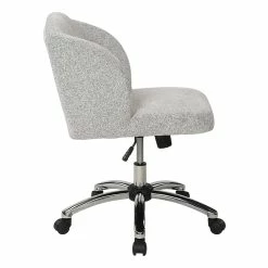 Outlet 🎁 OSP Home Furnishings Ellen Office Chair In Parchment Gray Fabric With Chrome Base 😍 -Deals Writing Desks Store 2451322 4 L