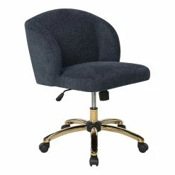 Flash Sale 🛒 OSP Home Furnishings Ellen Office Chair In Indigo Blue Fabric With Gold Base 👍