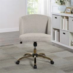 Wholesale 😉 OSP Home Furnishings Ellen Office Chair In Sand Beige Fabric With Gold Base 😉 12 Wholesale 😉 OSP Home Furnishings Ellen Office Chair In Sand Beige Fabric With Gold Base 😉 -Deals Writing Desks Store 2451326 2 L