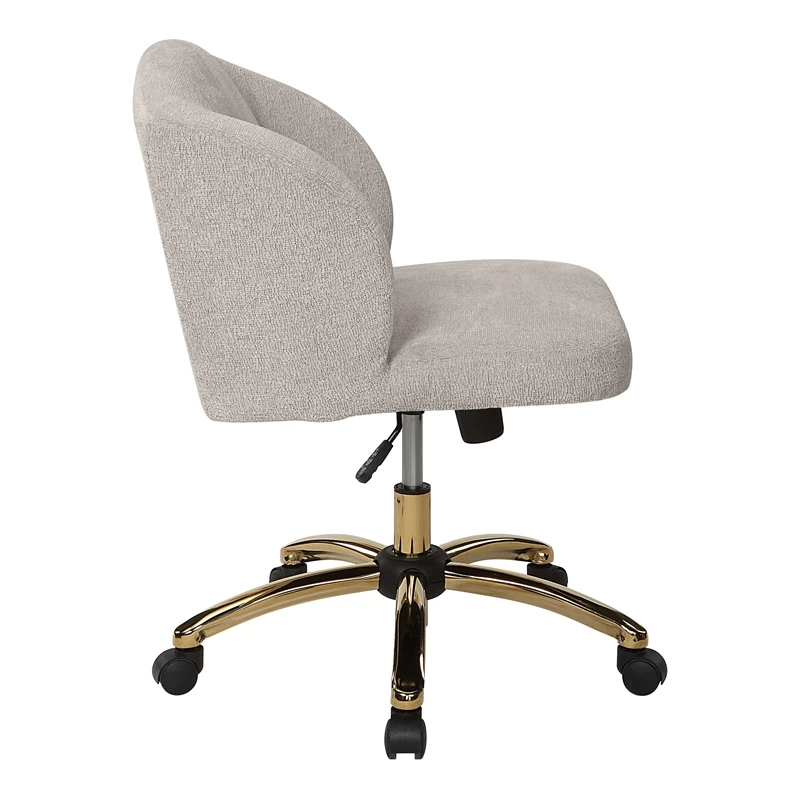 Wholesale 😉 OSP Home Furnishings Ellen Office Chair In Sand Beige Fabric With Gold Base 😉 7 Wholesale 😉 OSP Home Furnishings Ellen Office Chair In Sand Beige Fabric With Gold Base 😉 - Image 5