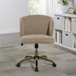 Best Sale 😉 OSP Home Furnishings Ellen Office Chair In Honey Beige Fabric With Gold Base 🛒 12 Best Sale 😉 OSP Home Furnishings Ellen Office Chair In Honey Beige Fabric With Gold Base 🛒 -Deals Writing Desks Store 2451327 2 L