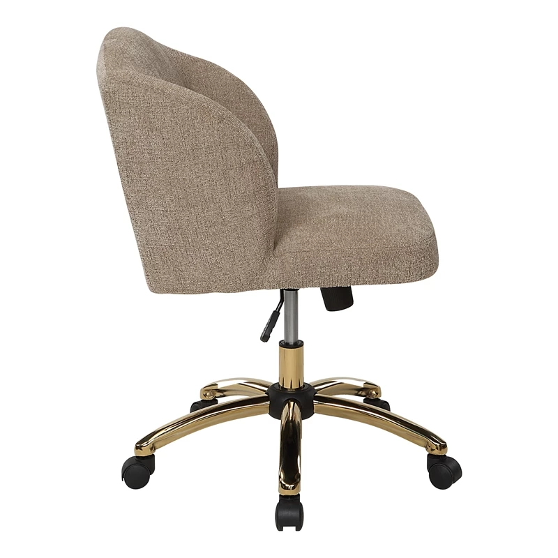 Best Sale 😉 OSP Home Furnishings Ellen Office Chair In Honey Beige Fabric With Gold Base 🛒 7 Best Sale 😉 OSP Home Furnishings Ellen Office Chair In Honey Beige Fabric With Gold Base 🛒 - Image 5