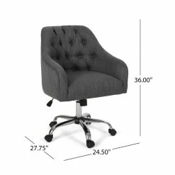 Outlet 🎁 Urbanpro Contemporary Tufted Home Office Swivel Chair In Charcoal 😀 -Deals Writing Desks Store 2452681 5 L