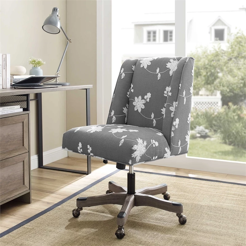 Top 10 👍 Urbanpro Transitional Wood Upholstered Embroidered Office Chair In Gray 🛒 4 Top 10 👍 Urbanpro Transitional Wood Upholstered Embroidered Office Chair In Gray 🛒 - Image 2