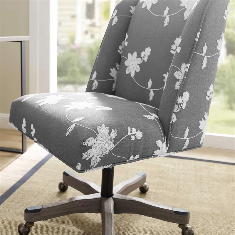 Top 10 👍 Urbanpro Transitional Wood Upholstered Embroidered Office Chair In Gray 🛒 5 Top 10 👍 Urbanpro Transitional Wood Upholstered Embroidered Office Chair In Gray 🛒 - Image 3