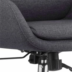 Best deal 👍 Benzara High Cushioned Tufted Back Fabric Office Chair With Star Base In Gray 🥰 -Deals Writing Desks Store 2462349 3 L