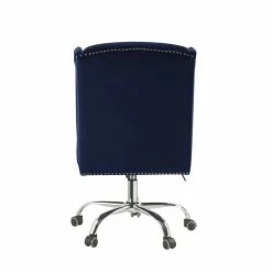 Best Sale ✔️ Bowery Hill Traditional Office Chair In Midnight Blue Velvet ✔️ -Deals Writing Desks Store 2469609 3 L