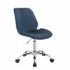 Wholesale 🌟 Bowery Hill Modern Office Chair In Twilight Blue Velvet And Chrome ⭐ -Deals Writing Desks Store 2469970 L