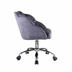 Cheap 💯 ACME Furniture ACME Rowse Office Chair In Dark Gray Velvet & Chrome Finish ❤️ -Deals Writing Desks Store 2475555 5 L