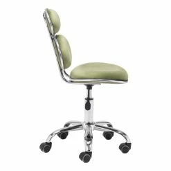 Cheapest ❤️ ZUO Iris Modern Office Chair In Olive Green & Silver 🥰 -Deals Writing Desks Store 2476571 02 L