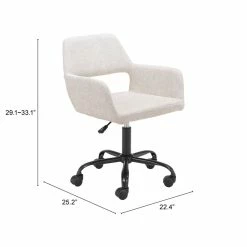 Budget 🔥 ZUO Athair Modern Office Chair In Beige 🎉 -Deals Writing Desks Store 2476604 08 L