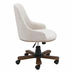 Cheapest 💯 ZUO Gables Modern Office Chair In Off White ⌛ -Deals Writing Desks Store 2476615 02 L