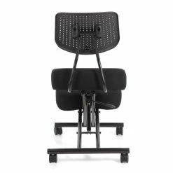 Wholesale 🥰 Bowery Hill Modern Metal Kneeling Chair With Wheels In Black 🤩 -Deals Writing Desks Store 2484939 4 L